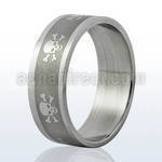 sr202 matte stainless steel carving ring w skull armbones