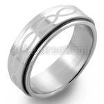 sr229 high polished steel spinner ring with lily flower design