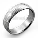 sr297 matte stainless steel ring with black zebra stripes