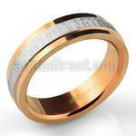 sr307 gold anodized steel ring with brushed central band