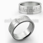sr327 high polished steel ring with phrase foot print