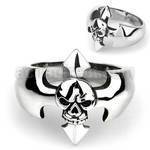 sr339 316l steel ring with small skull high polished finish
