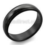 srb19 black anodized stainless steel ring with lined edges