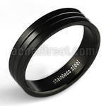 srb20 black stainless steel ring with triple band design