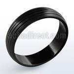 srb21 black stainless steel ring with quadruple band design