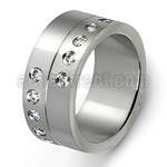srcz53 stainless steel rings w cz stones in bezel setting