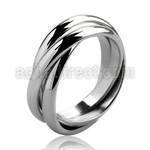 srm3 high polisdhed stainless steel 3 band interlocking ring