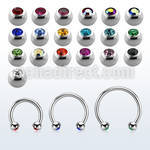 steel circular barbell 1mm w tiny 2.5mm jewel balls
