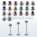steel labret 0.8mm with 3mm bezel set jewel ball