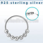 sterling silver nose hoop w seven fixed 2mm balls 