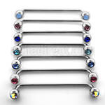 sub2c steel surface barbell w 45 degree 5mm jewel balls