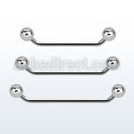 subb14 45 316l steel industrial surface barbell with 5mm balls