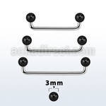 sudbt3 90 polished steel surface barbell with 3mm black balls