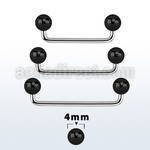 sudbt4 90 polished steel surface barbell with 4mm black balls