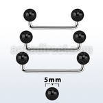 sudbt5 90 polished steel surface barbell with 5mm black balls
