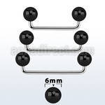 sudbt6 90 polished steel surface barbell with 6mm black balls