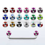 sudca 90 316l steel surface barbell w multi crystal balls