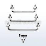 sudcn3 90 316l steel industrial surface barbell w 3mm cones