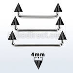 sudcnt4 90 polished steel surface barbell w 4mm black cones