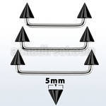 sudcnt5 90 polished steel surface barbell w 5mm black cones