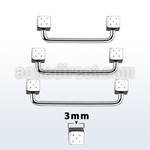 suddi3 90 316l steel industrial surface barbell w 3mm dices