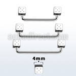suddi4 90 316l steel industrial surface barbell w 4mm dices