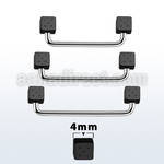 suddt4 90 polished steel surface barbell w 4mm black dices