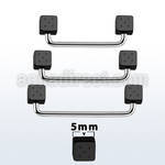 suddt5 90 polished steel surface barbell w 5mm black dices