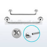 sudid internal steel surface barbell w 2 screw nut tops