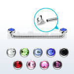 sudijf5 internal steel surface barbell w 2 5mm flat crystal top