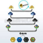 sudita6 internal steel surface barbell w 2 pvd screw nut tops