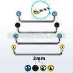 suditb3 internal steel surface barbell w 2 3 mm pvd plated balls