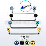 suditb4 internal steel surface barbell w 2 4 mm pvd plated balls