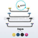 sudite3 internal steel surface barbell w 2 3mm pvd plated disks
