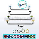 suditjf3 internal steel surface barbell w 2 3mm crystal tops