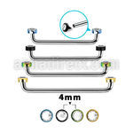 suditjf4 internal steel surface barbell w 2 4mm crystal tops