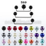 sudpr5 90 316l steel industrial surface barbell w pearl balls