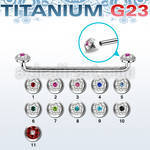 sudtaf5b internal steel surface barbell w 2 multi crystals tops