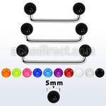 sudvb5 90 316l steel surface barbell w 5mm acrylic uv balls