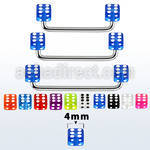 sudvd4 90 316l steel surface barbell w 4mm acrylic uv dices
