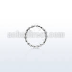 surgical steel seamless ring w a twisted wire design 18g