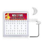 sxvmo 925 sterling silver nose studs flat moon top 52