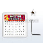 sxvsar box w silver nose studs with plain star shaped tops