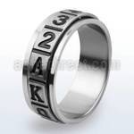 tir11 titanium g23 spinner ring with numbers and letters