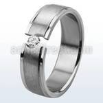 tirc2 titanium g23 ring with 2mm round clear cz stone