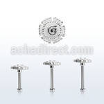 tlb39 steel tragus labret w a plain flower upper part