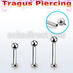 tlbbin3 316l steel internally threaded tragus labret 3mm ball