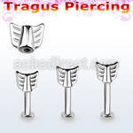 tlbeaw 316l steel tragus labret 16g w an arrow top 