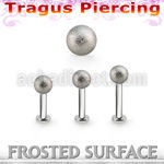 tlbfo4s 316l steel tragus labret 16g w a 4mm frosted steel ball 