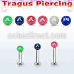 tlbuvab3 316l steel tragus labret 16g w a 3mm ab coated ball